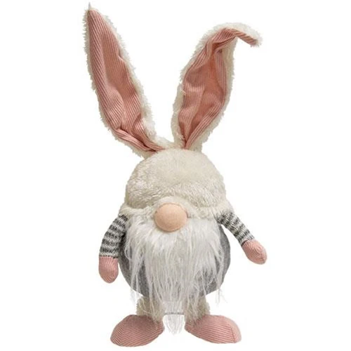 ๐ Striped Bunny Wobble Gnome with Short Legs