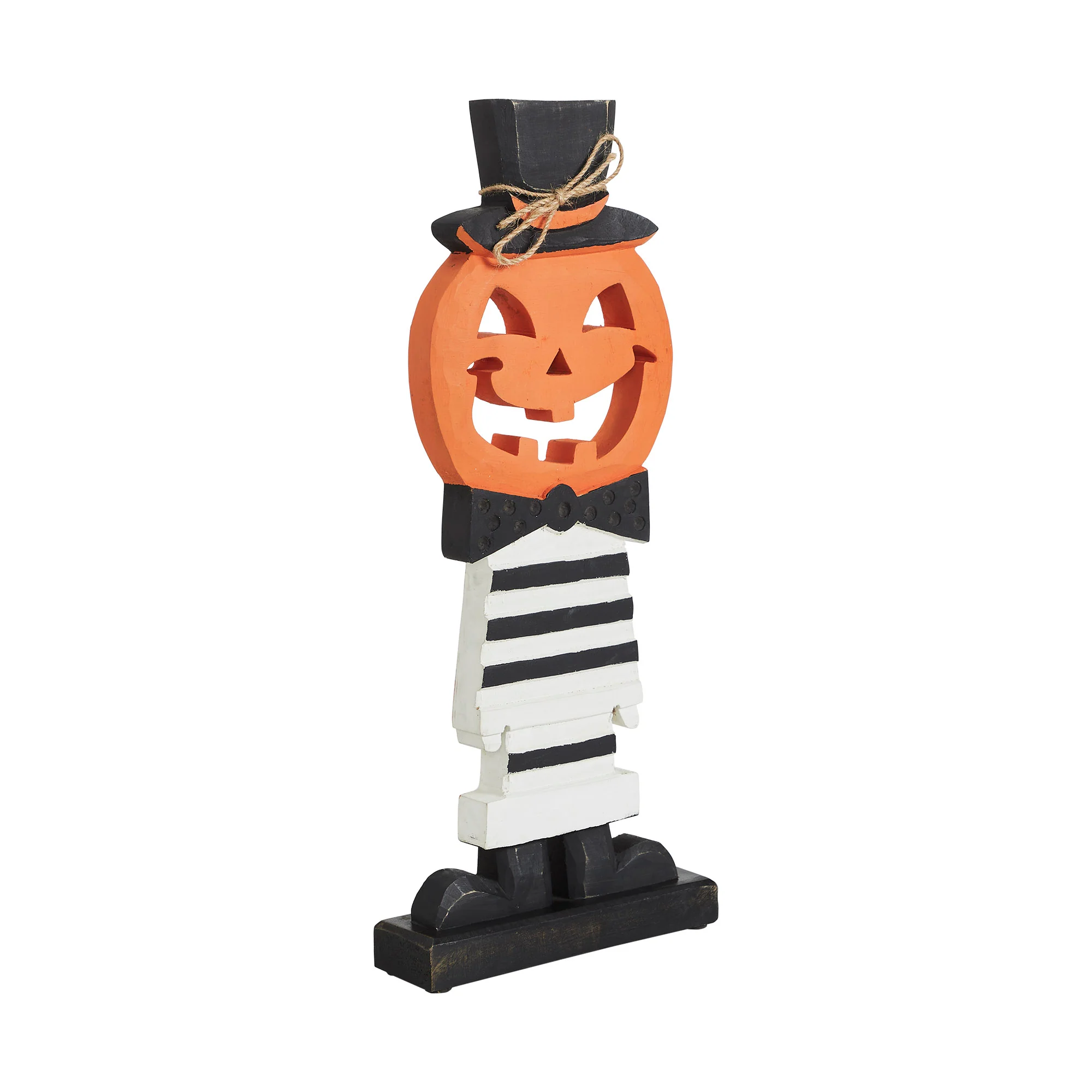 Striped Suit Jack-O-Lantern Gentleman Wooden Figure - Image 4