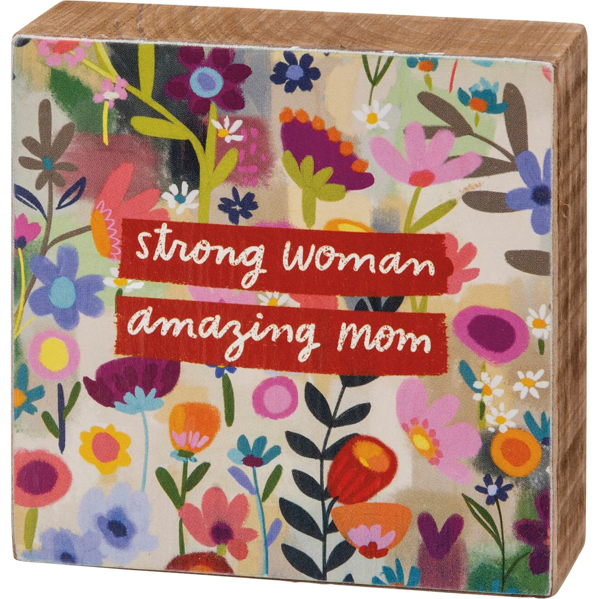 Strong Woman Amazing Mom 3" Mini Block Sign