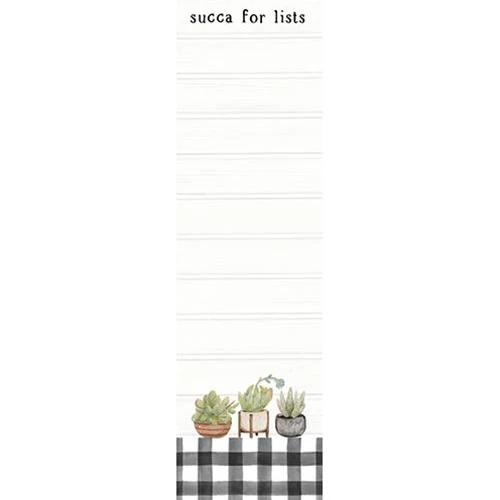 Succa For Lists Magnetic Succulents Buffalo Plaid Notepad