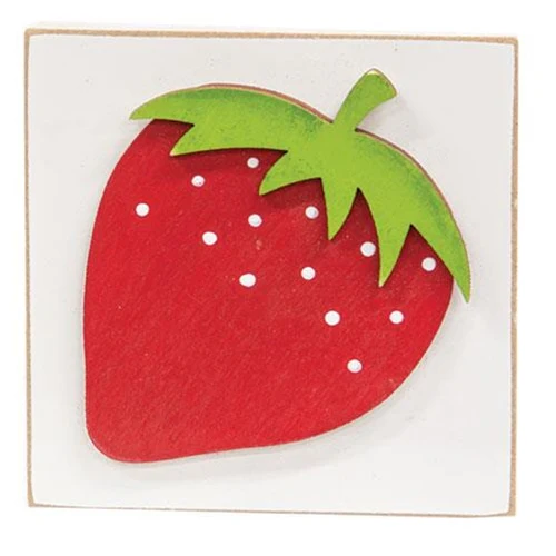 💙 Summer Strawberry Mini Square Block Sign - Image 2