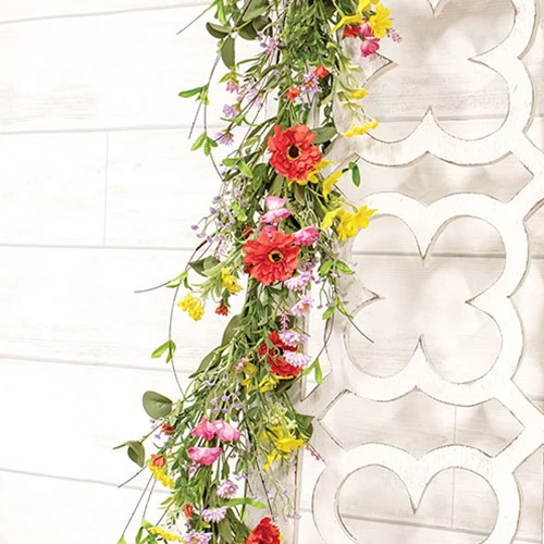 Sun Dazzled Blooms 5 ft Faux Floral Garland - Image 2