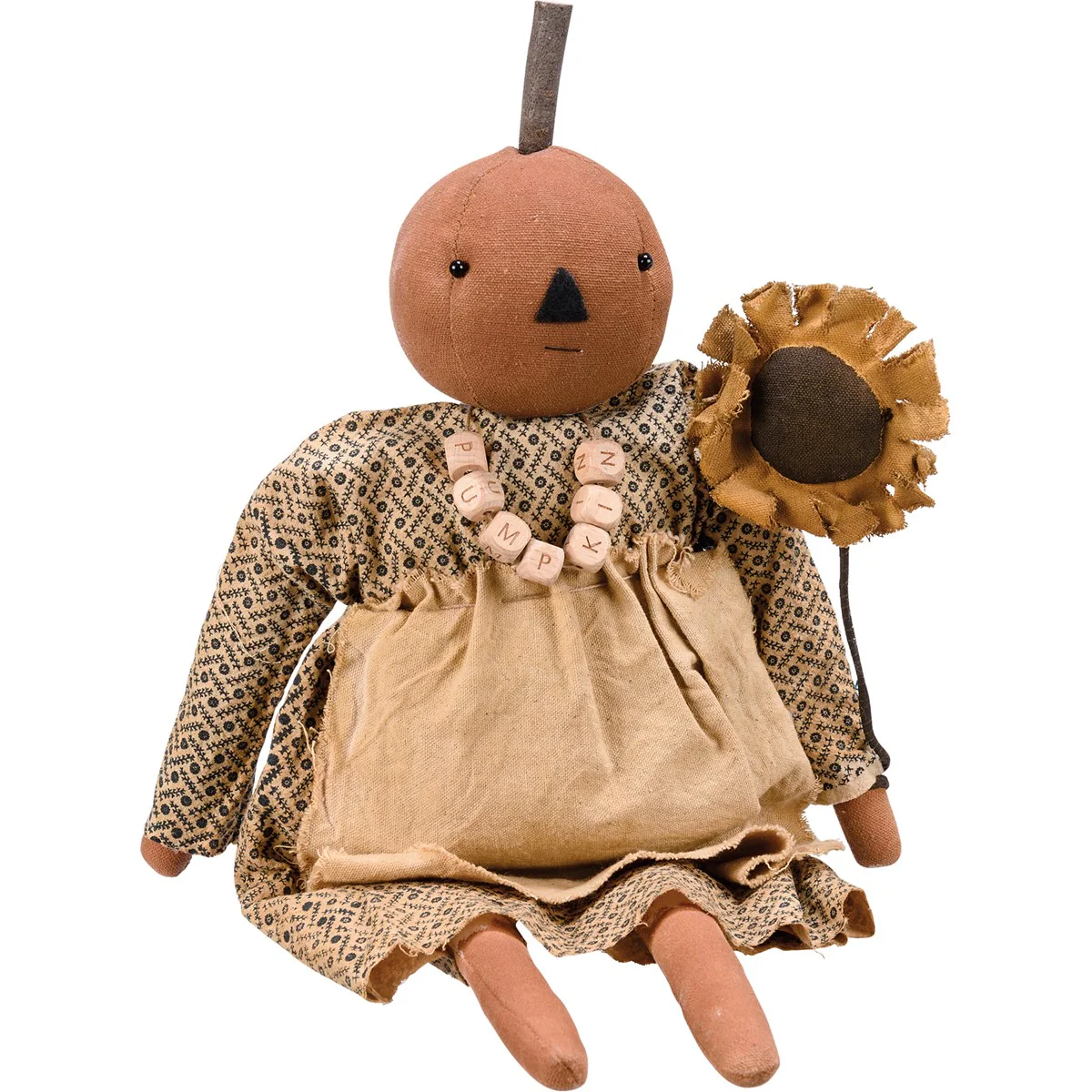 ๐ Sunflower Susie Fabric Fall Jack O Lantern Doll