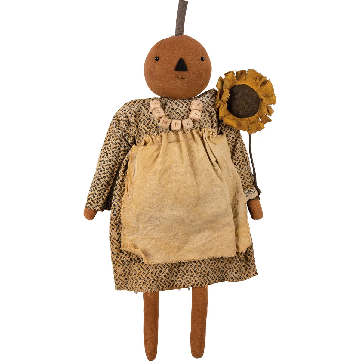 ๐ Sunflower Susie Fabric Fall Jack O Lantern Doll - Image 5