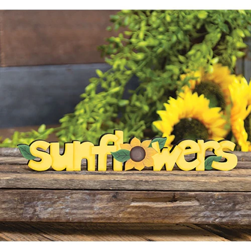 💙 Sunflowers Wooden Cutout Word Sitter - Image 2
