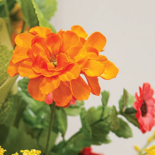 Sunset Mini Gerbera Daisy & Heather 21" Faux Floral Bush - Image 3