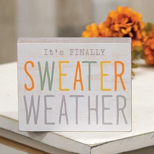 Sweater Weather Small Wood Block