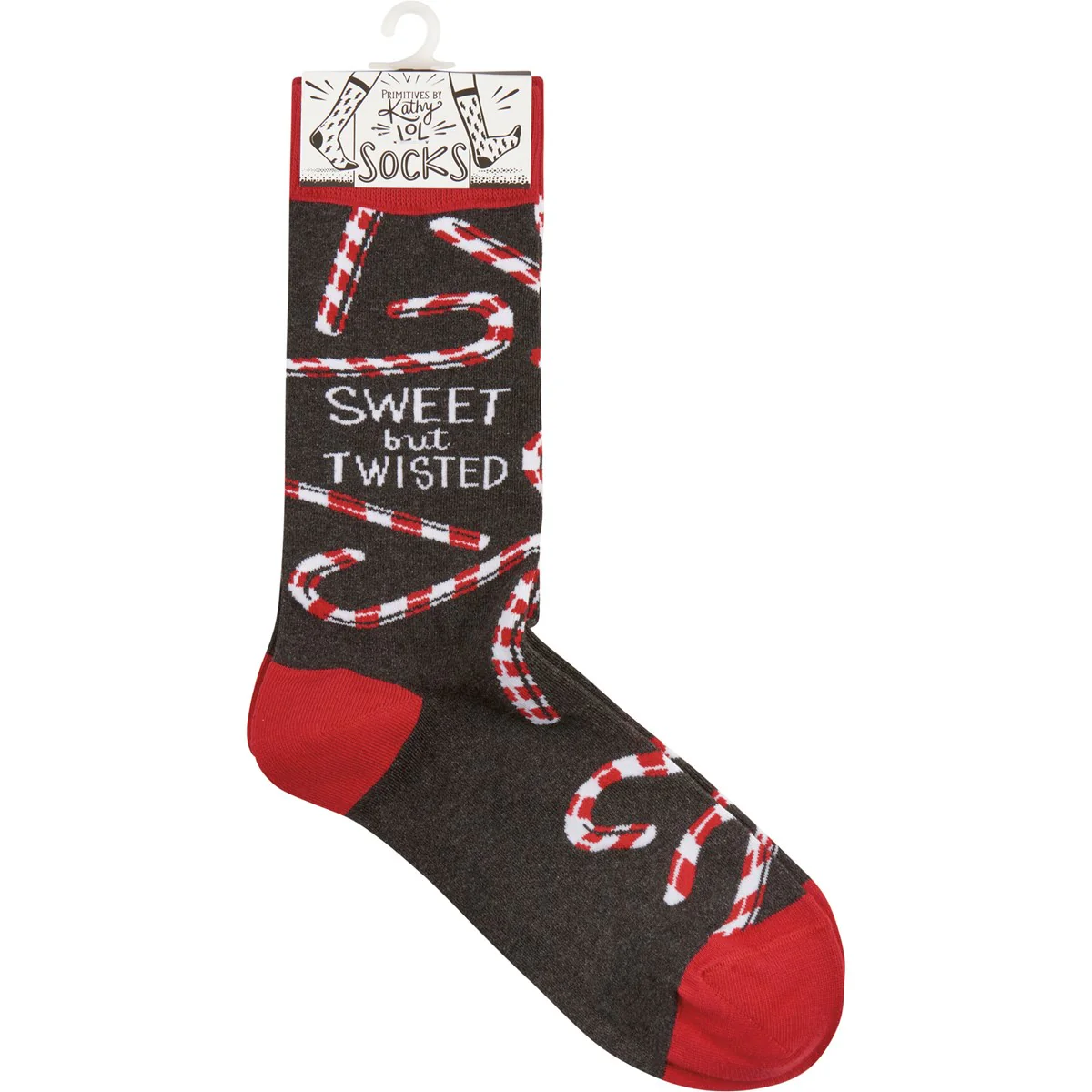 Sweet But Twisted Candy Cane Novelty Christmas Socks - Image 4