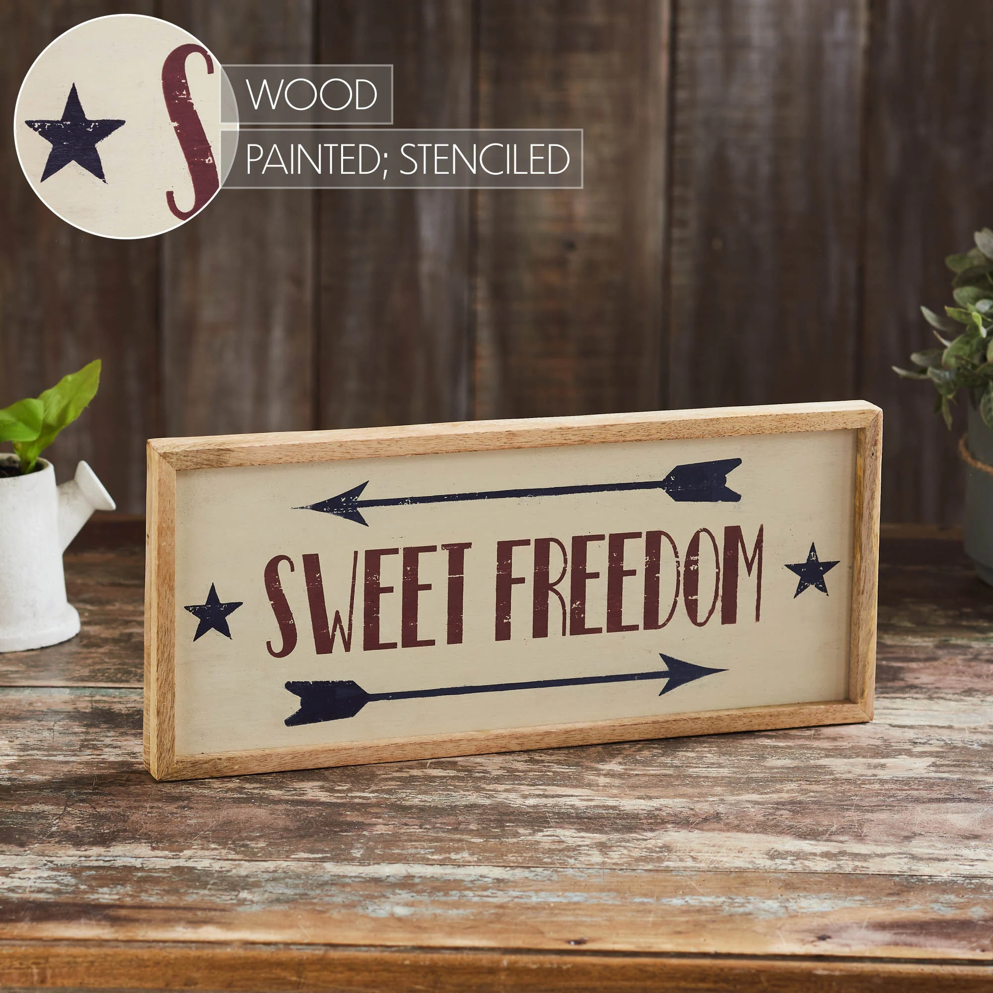 Sweet Freedom 16" Americana Wooden Sign - Image 6