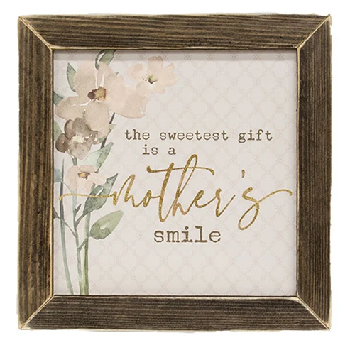 Sweetest Gift Is A Mother's Smile 13.5" Framed Print