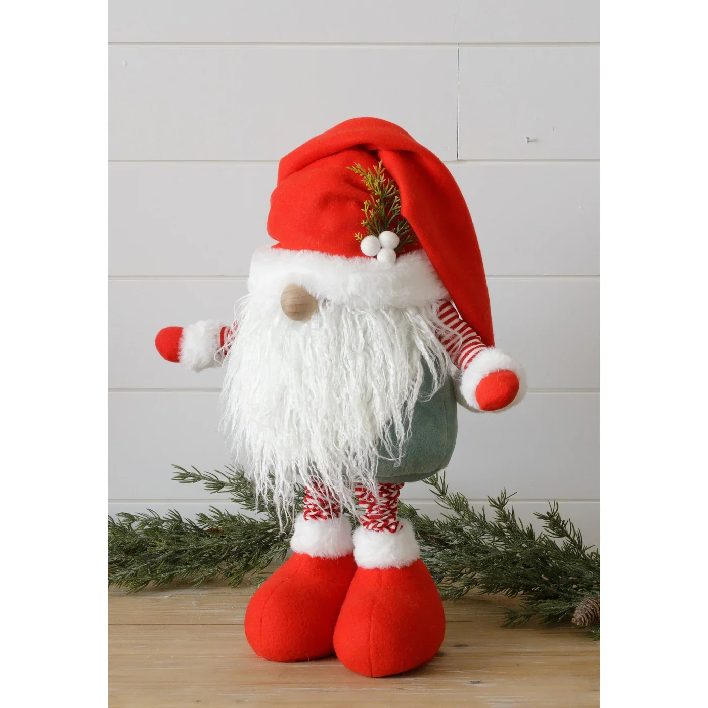 Tall Festive Long Expandable Legged Gnome 30" H - Image 2