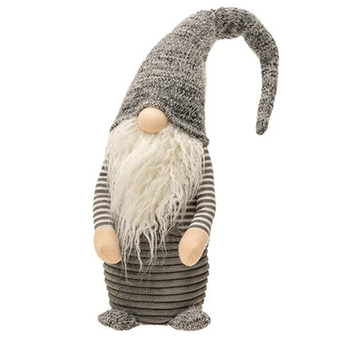 Tall Standing Gray Santa Gnome 28.75" H