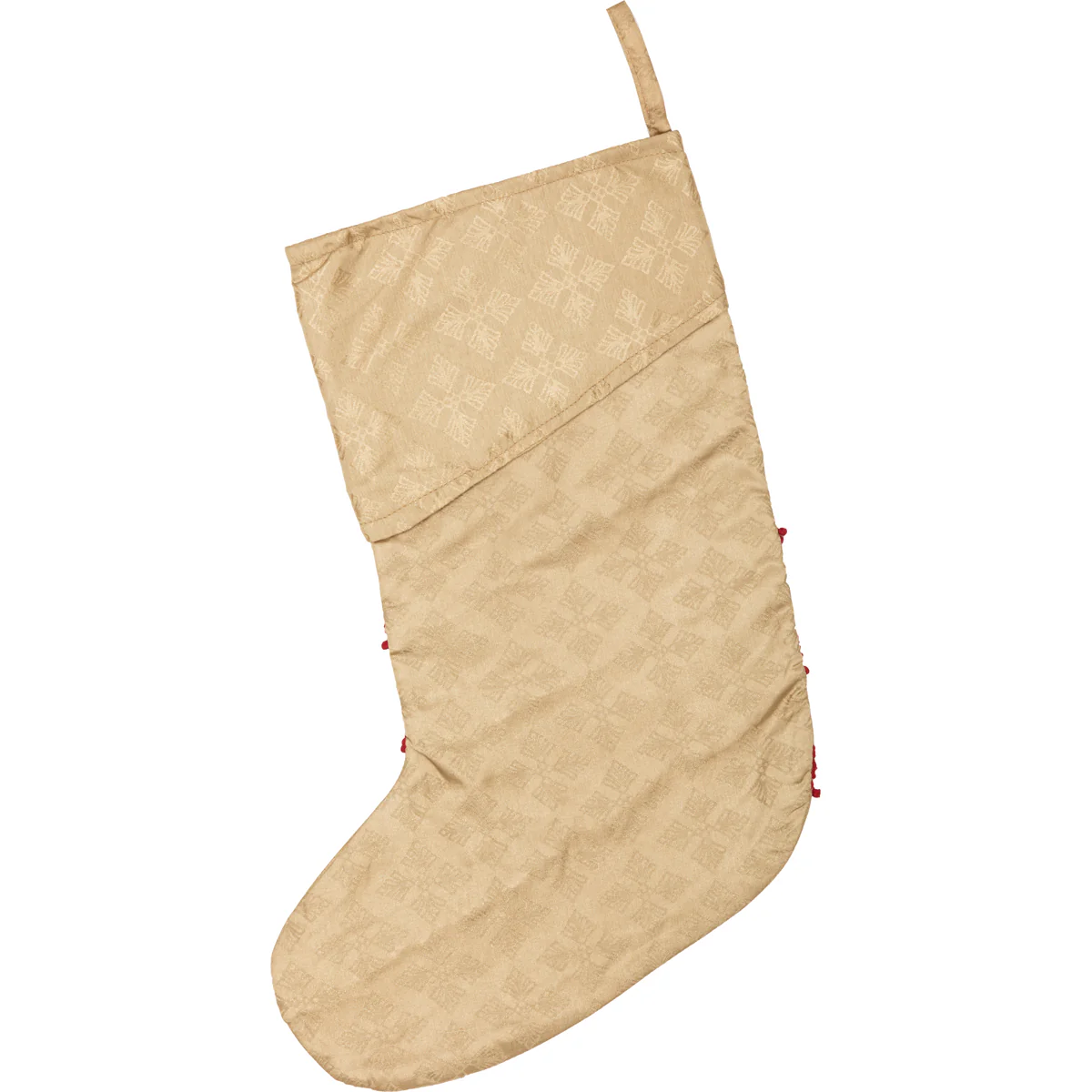 Tan and Red Jacquard 15" Christmas Stocking - Image 3