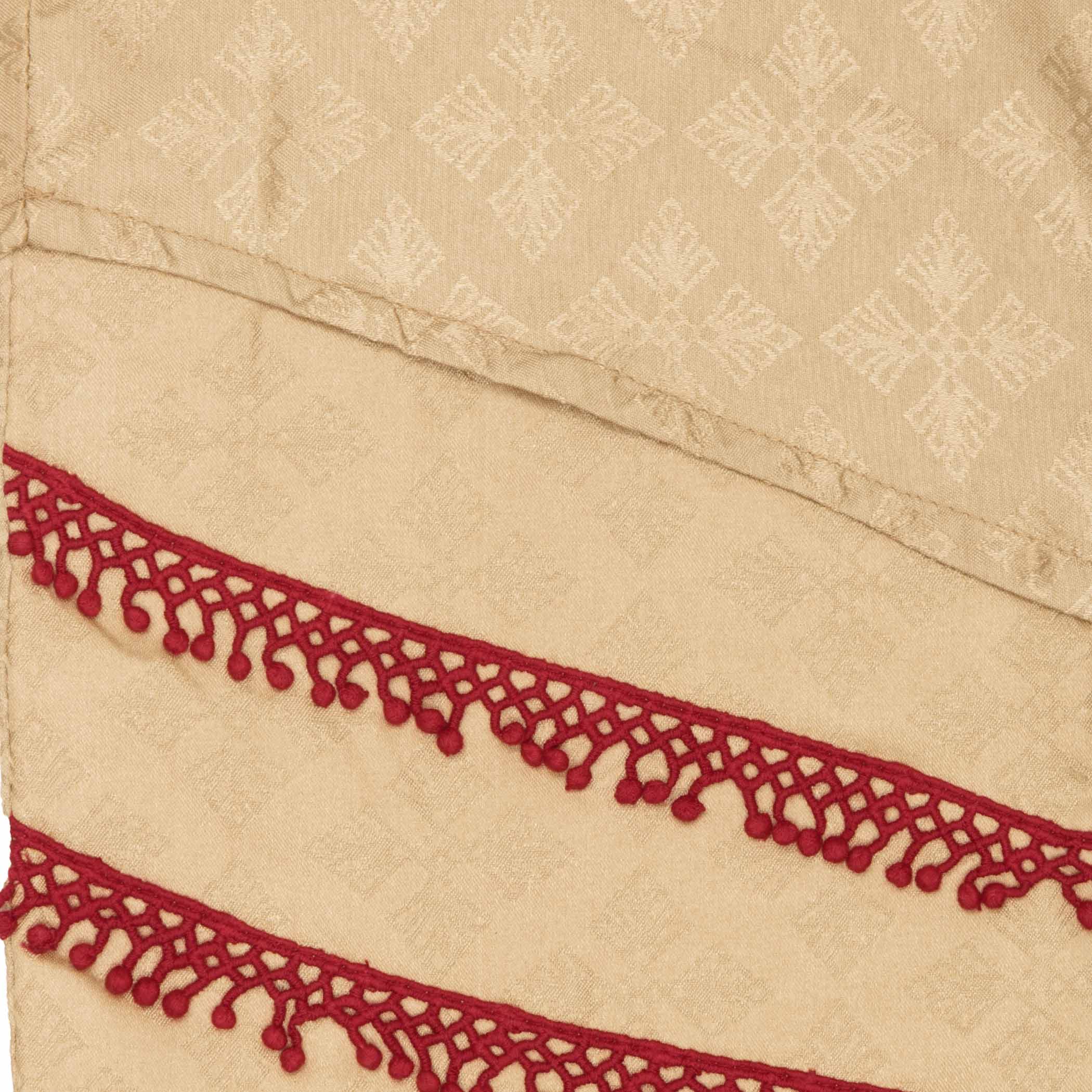 Tan and Red Jacquard 15" Christmas Stocking - Image 6