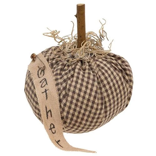 💙 Tan & Cream Stuffed "Gather" Mini Pumpkin 4.25"