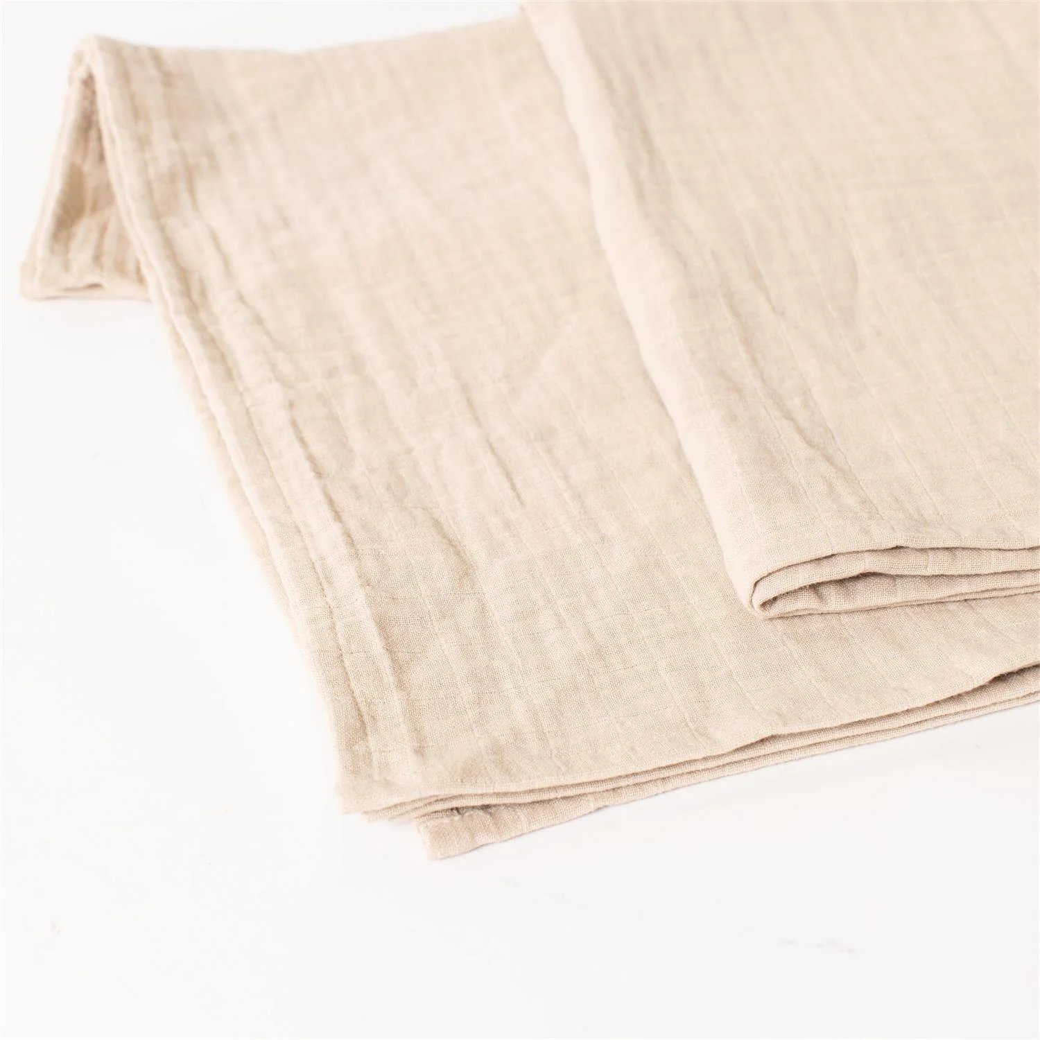 Tan Double Weave 54" Square Tablecloth - Image 3