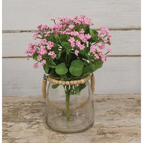 Tapered Glass Jar with Natural Beaded Handle 5.25" H - Image 2