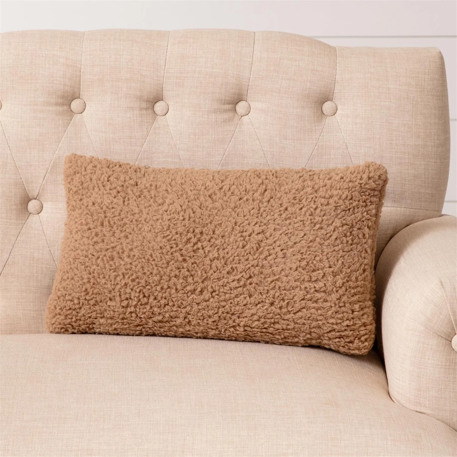 Taupe Dreamy Sherpa Accent Pillow