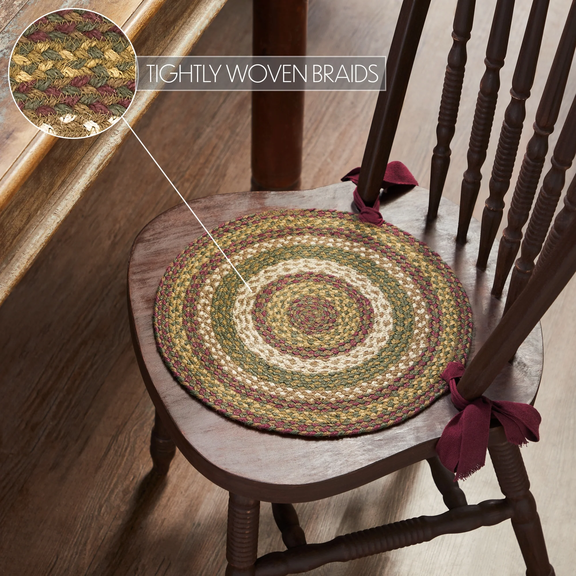 Tea Cabin Jute Chair Pad 15" Diameter - Image 5
