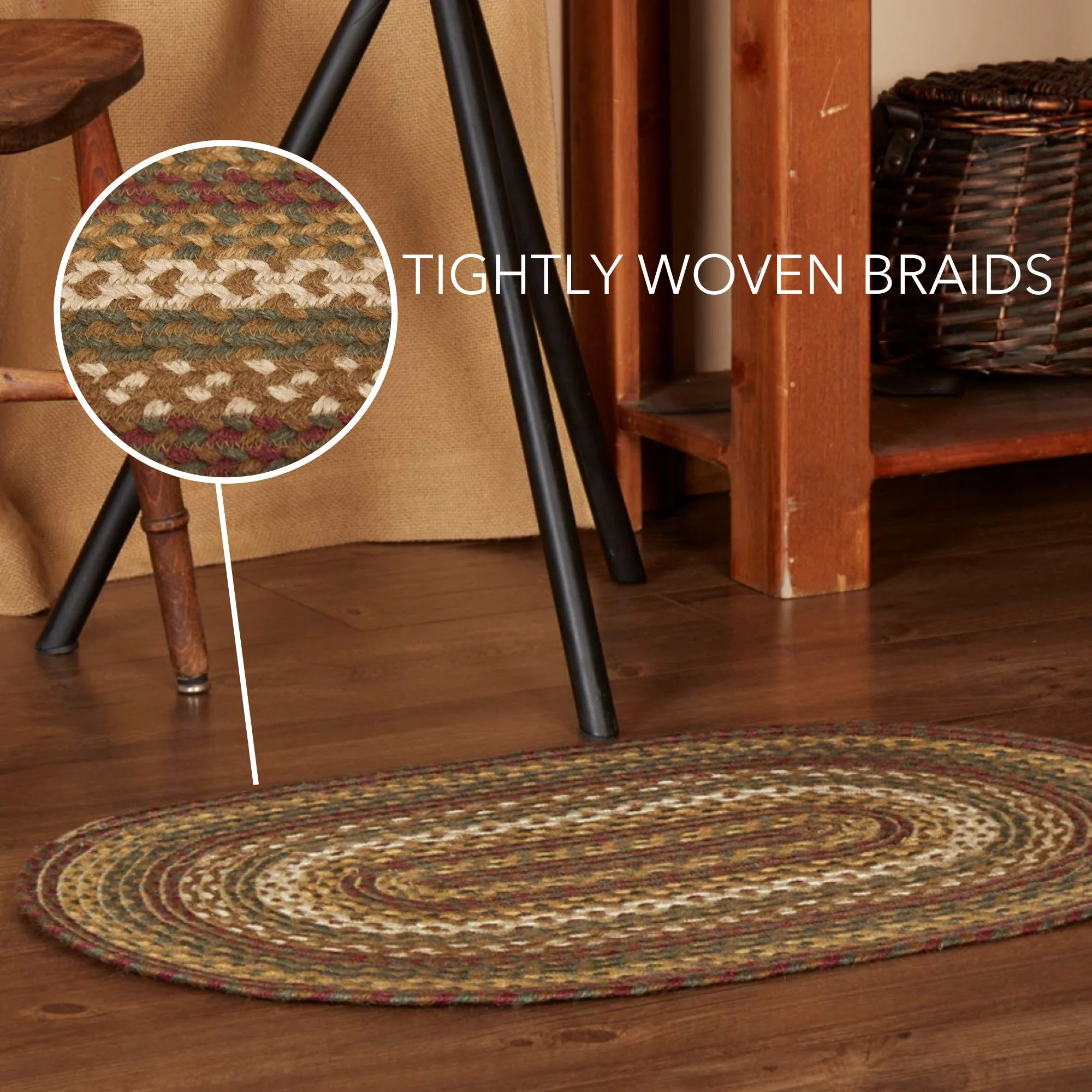 Tea Cabin Jute Oval Rug 20" x 30" - Image 2