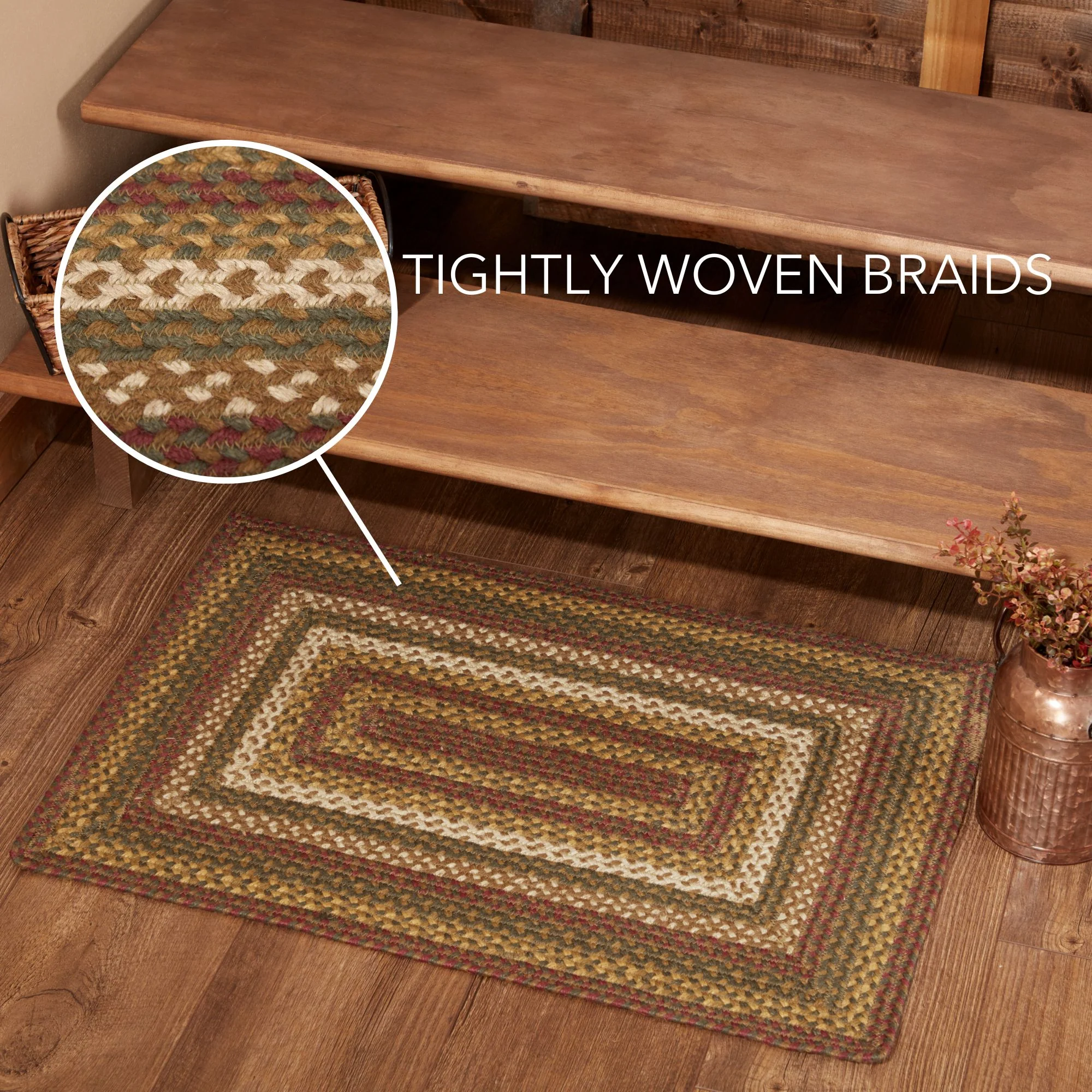 Tea Cabin Jute Rectangular Rug 20" x 30" - Image 3