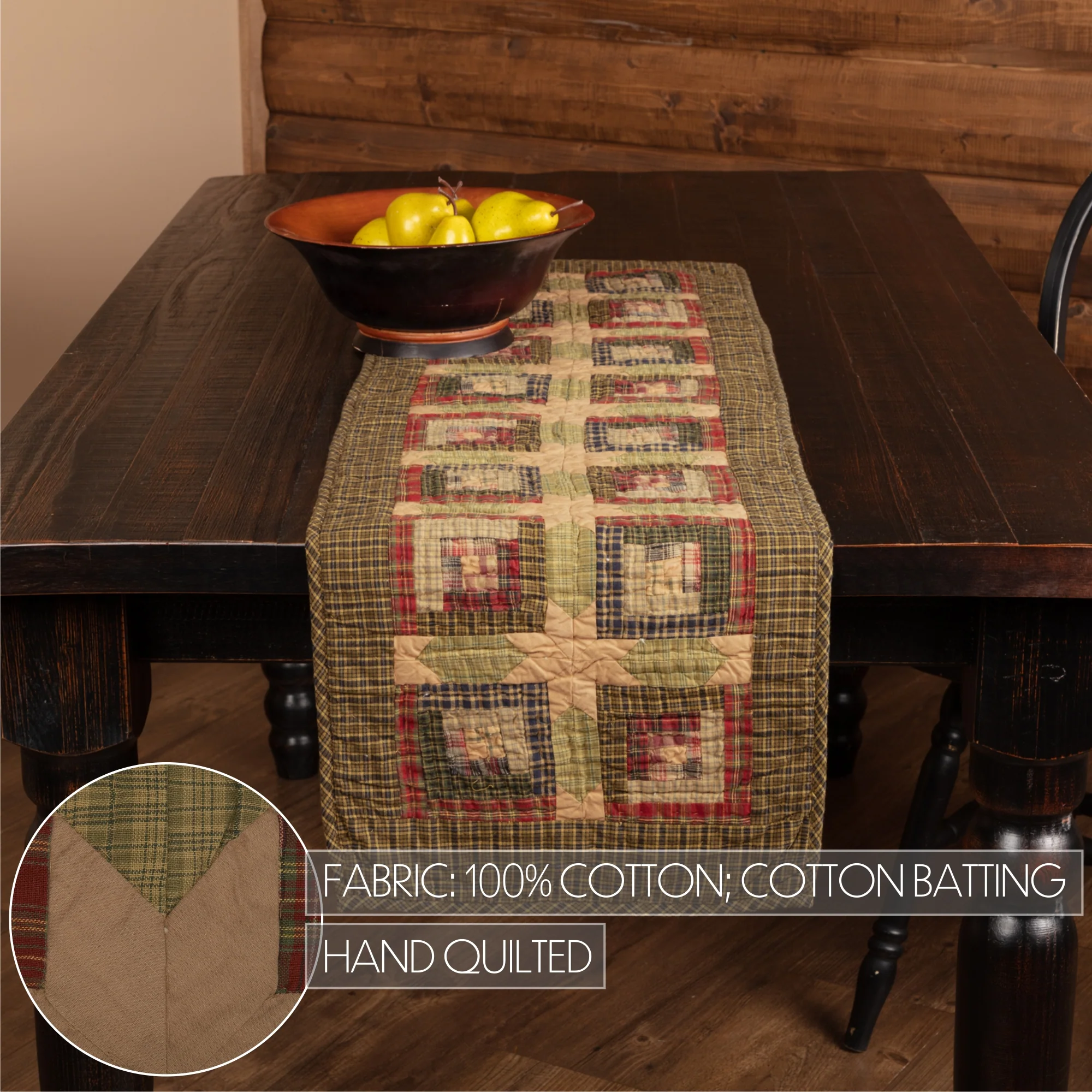 Tea Cabin Quilted Table Runner 13" x 48" - Image 5