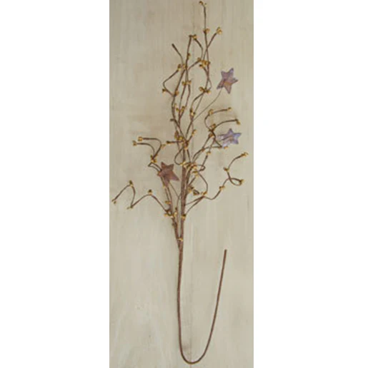Tea Stain Pip Berries & Rusty Star 24" Spray
