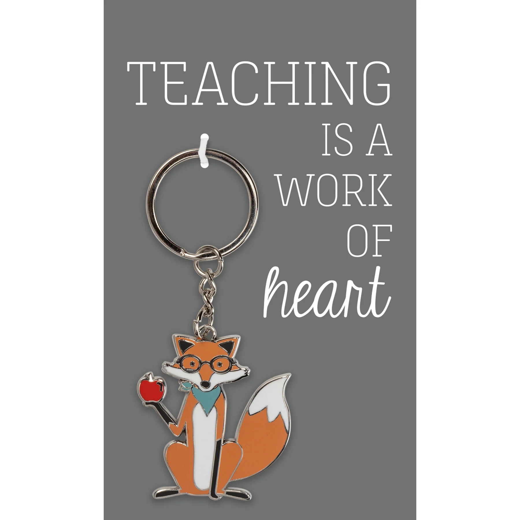 Surprise Me Sale 🤭 💙 Teaching is a Work Of Heart Fox with Apple Keychain
