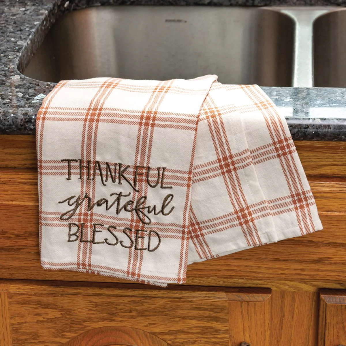 Thankful Grateful Blessed Kitchen Towel - Image 2