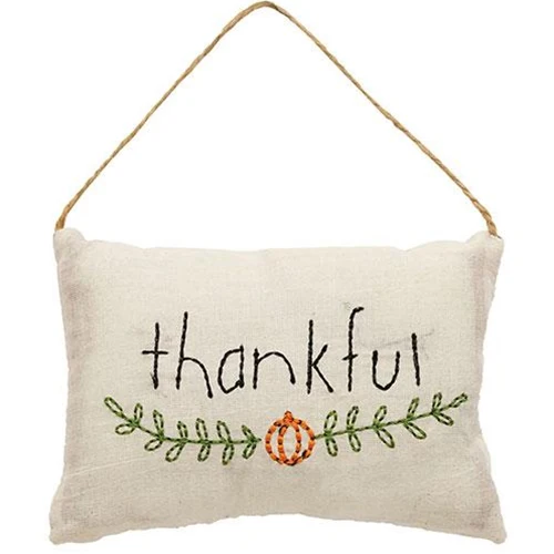 Thankful Pumpkin Pillow Ornament