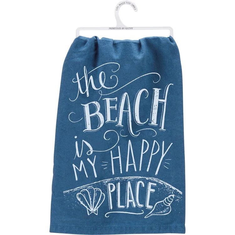 The Beach Is My Happy Place Kitchen Towel