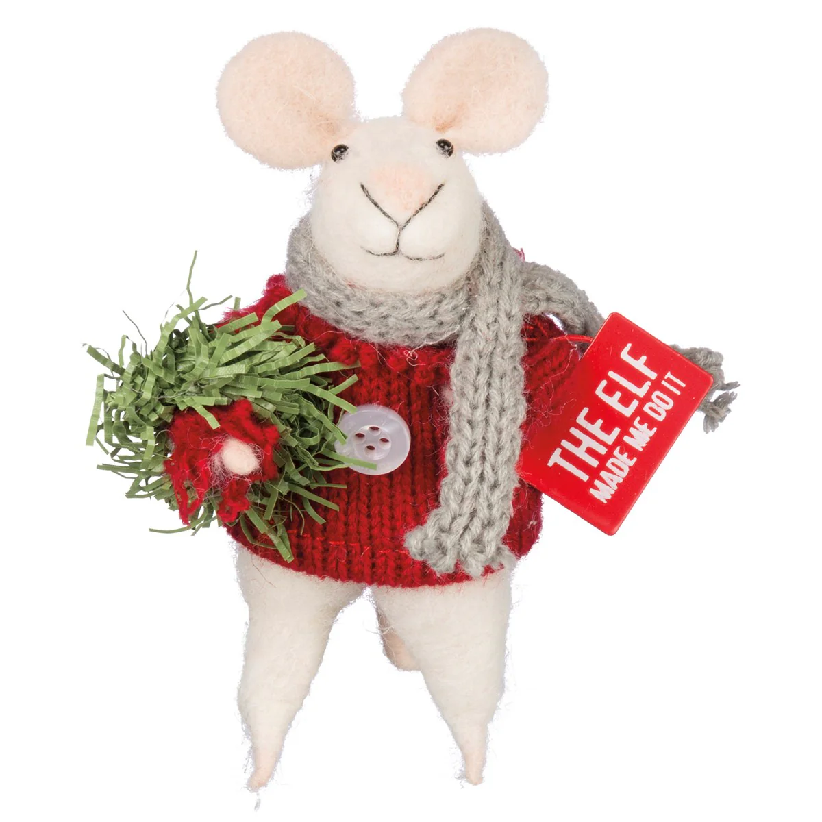 The Elf Made Me Do It Felt Mouse Critter