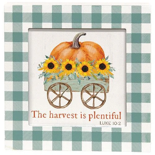 The Harvest Is Plentiful Religious Fall 9" Box Sign - Image 2