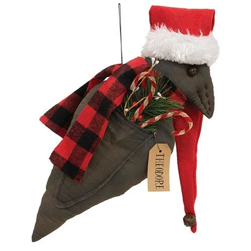 Theodore Christmas Crow Ornament