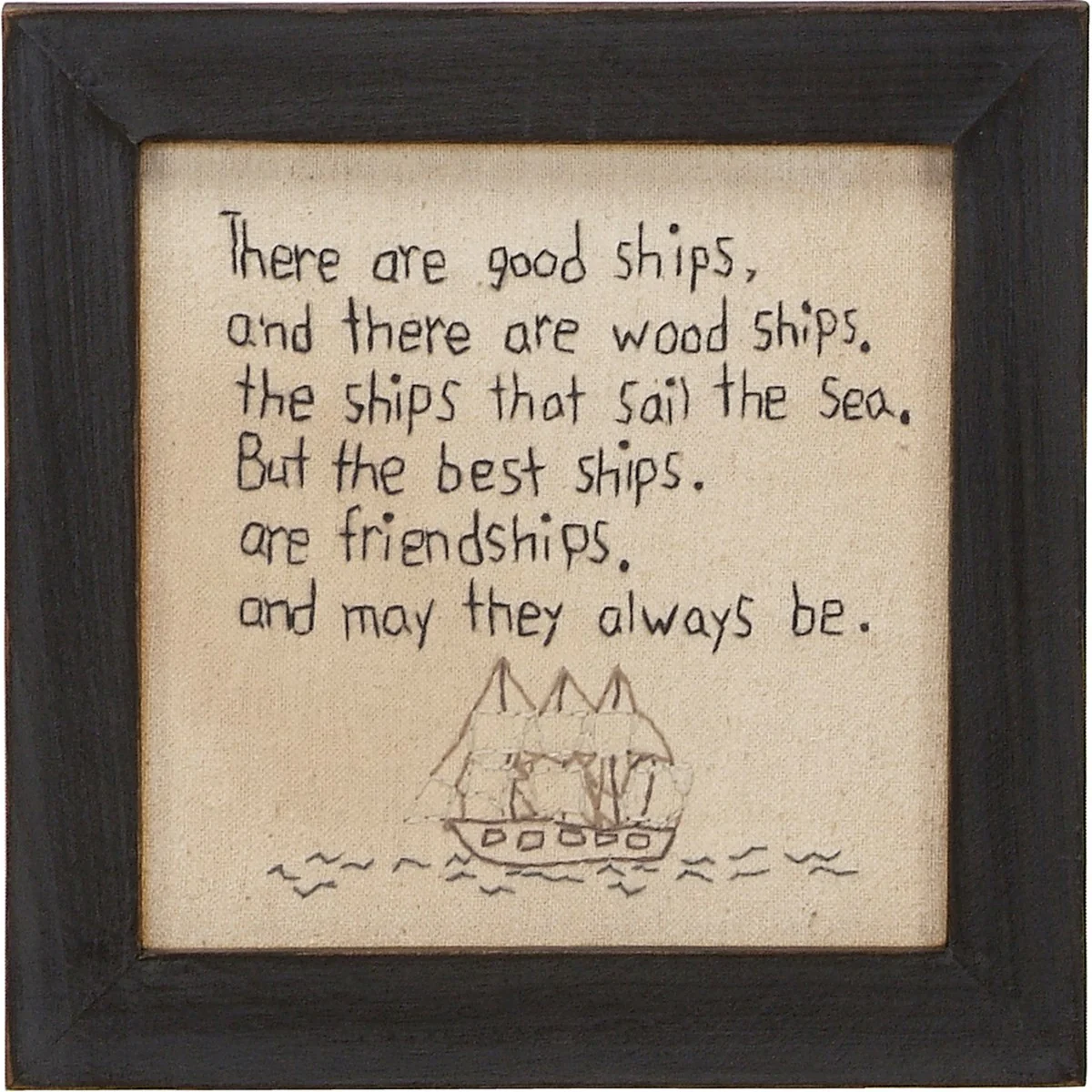 💙 There Are Good Ships Friendship Framed Stitchery Sign