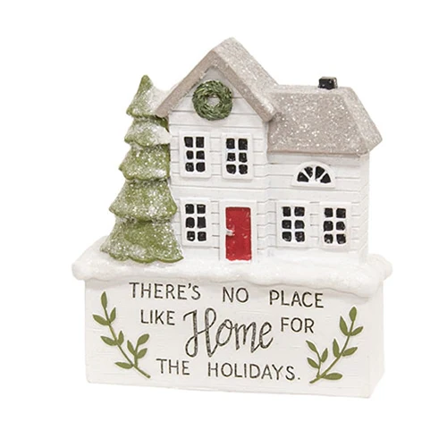 C226There's No Place Like Home For the Holidays Resin House Figurine 3.5" H