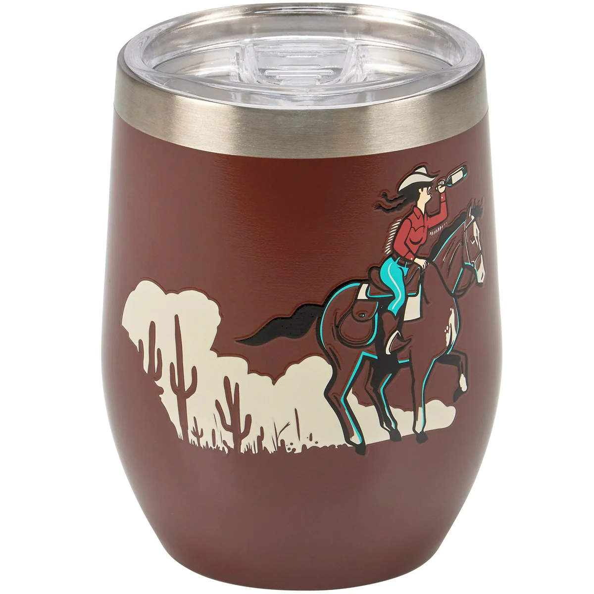 This Gal Runs on Wine & Horses Wine Tumbler - Image 2
