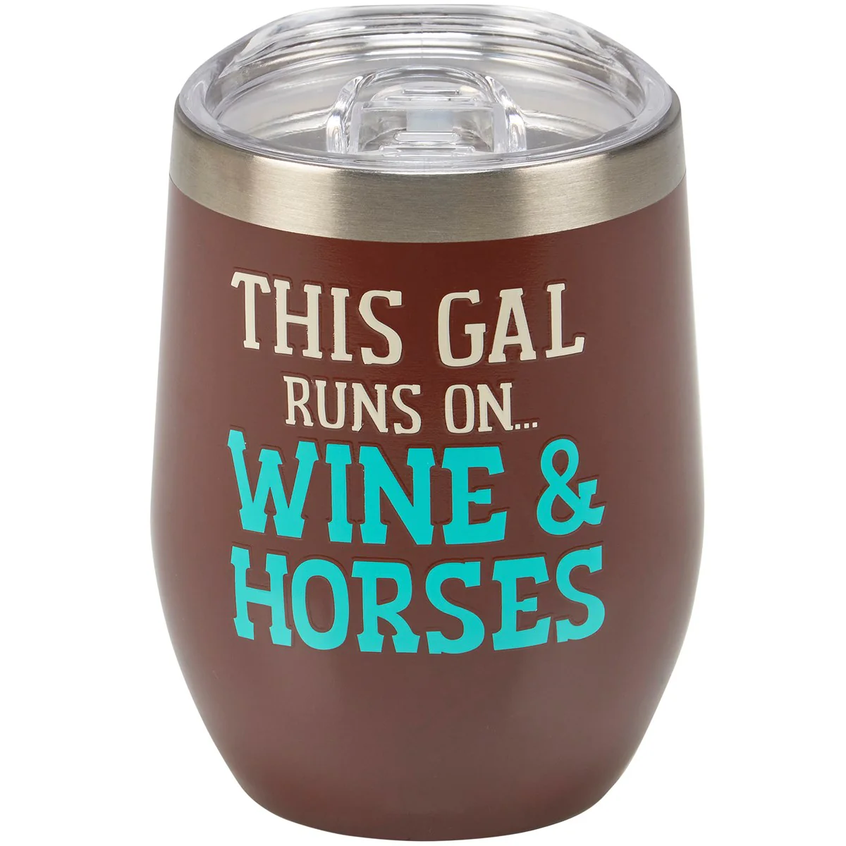This Gal Runs on Wine & Horses Wine Tumbler - Image 3
