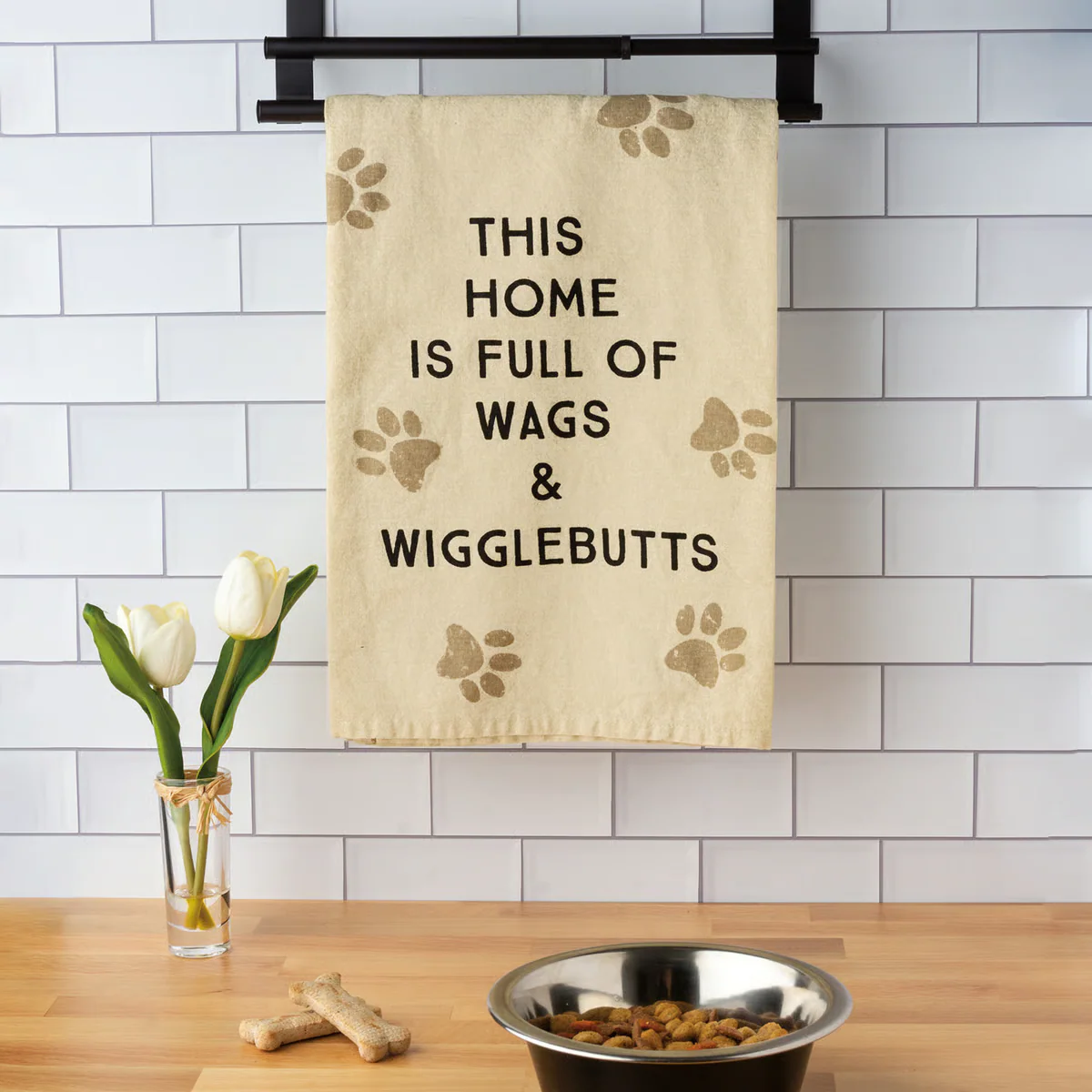 ๐ This Home Is Full Of Wags & Wigglebutts Kitchen Towel - Image 3