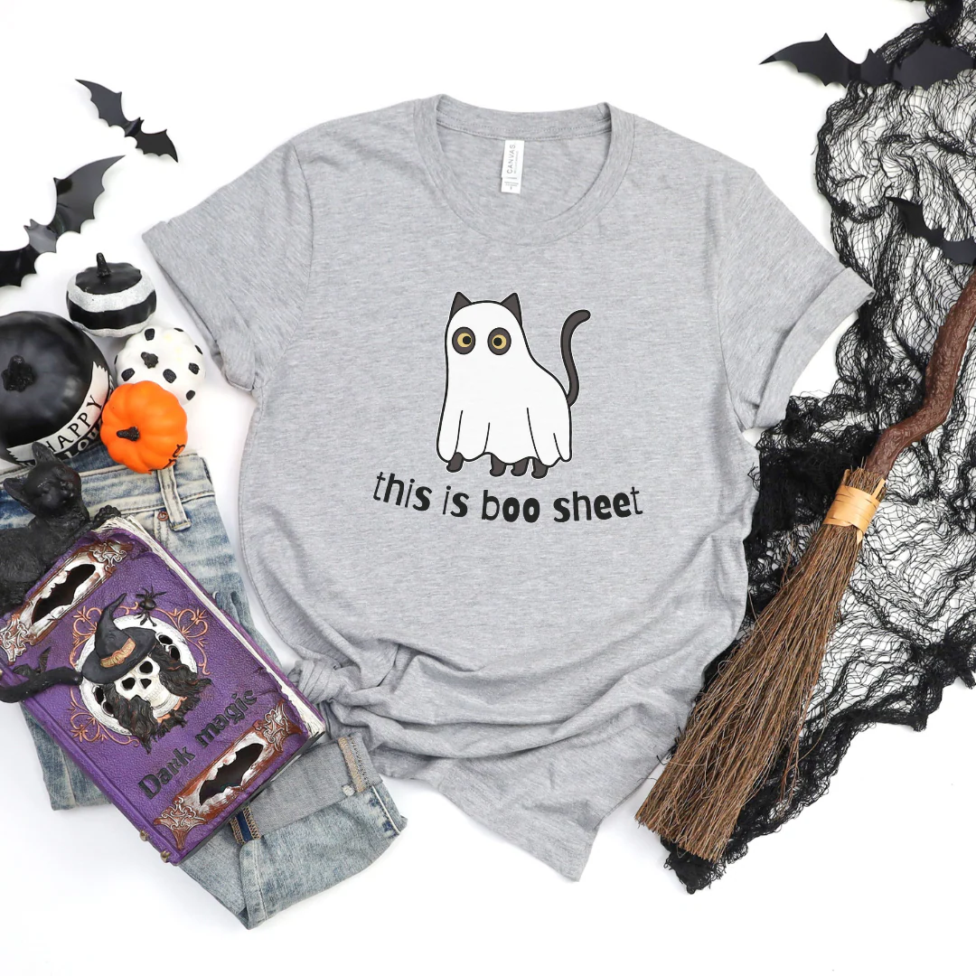 💙 This is Boo Sheet Cat Halloween T-Shirt - Image 2