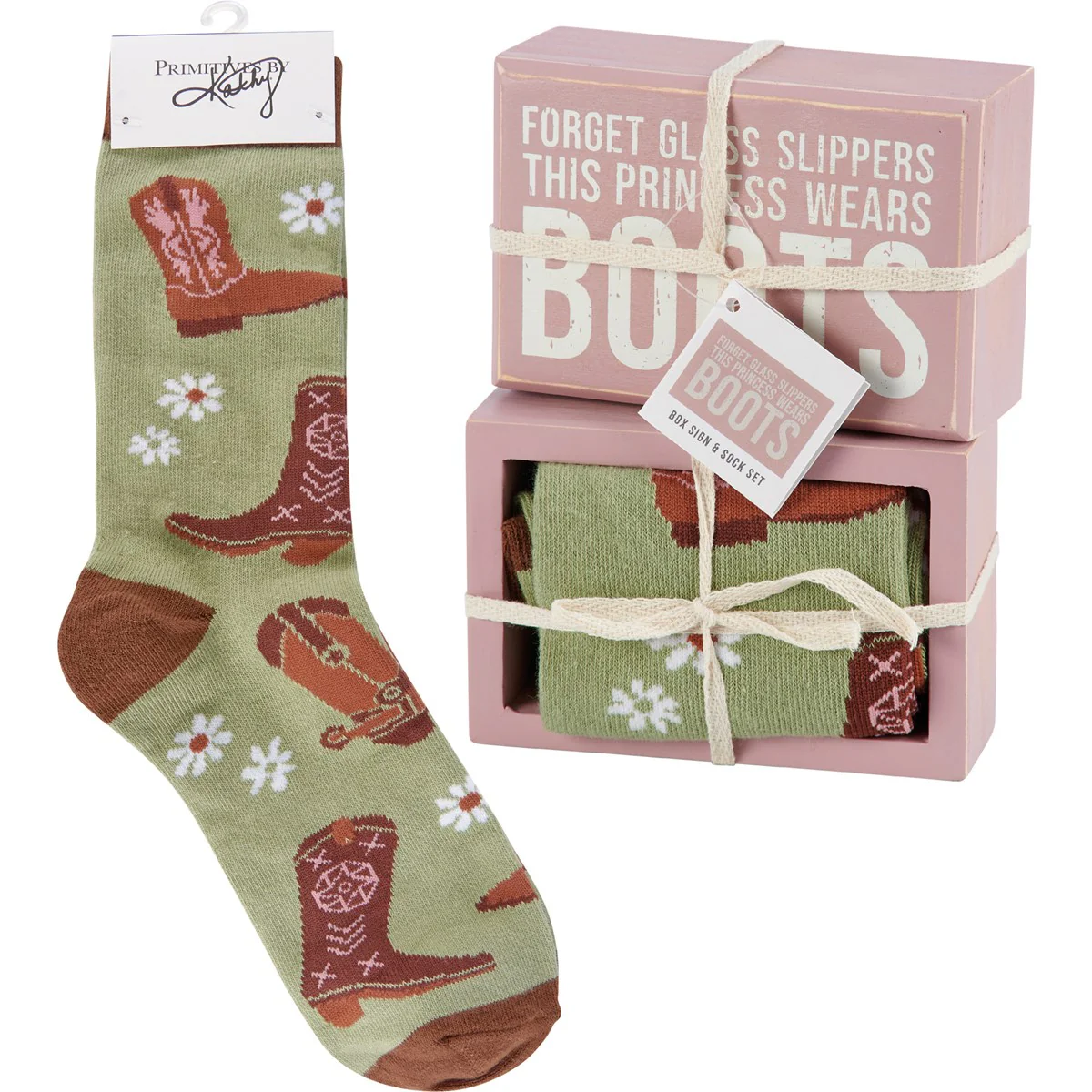 This Princess Wears Boots Box Sign And Sock Set