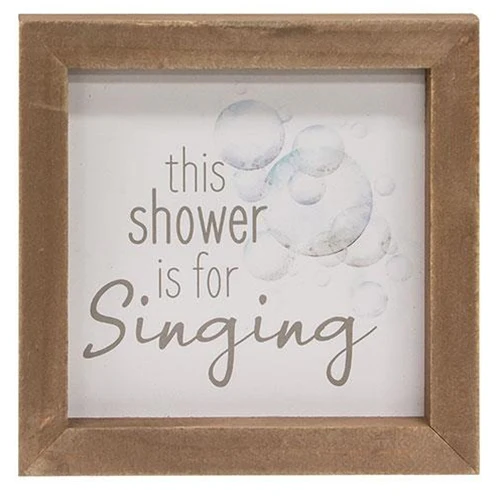 This Shower Is For Singing 6.75" Bathroom Framed Sign - Image 2