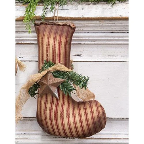 💙 Ticking Stripe Christmas Stocking Ornament - Image 2