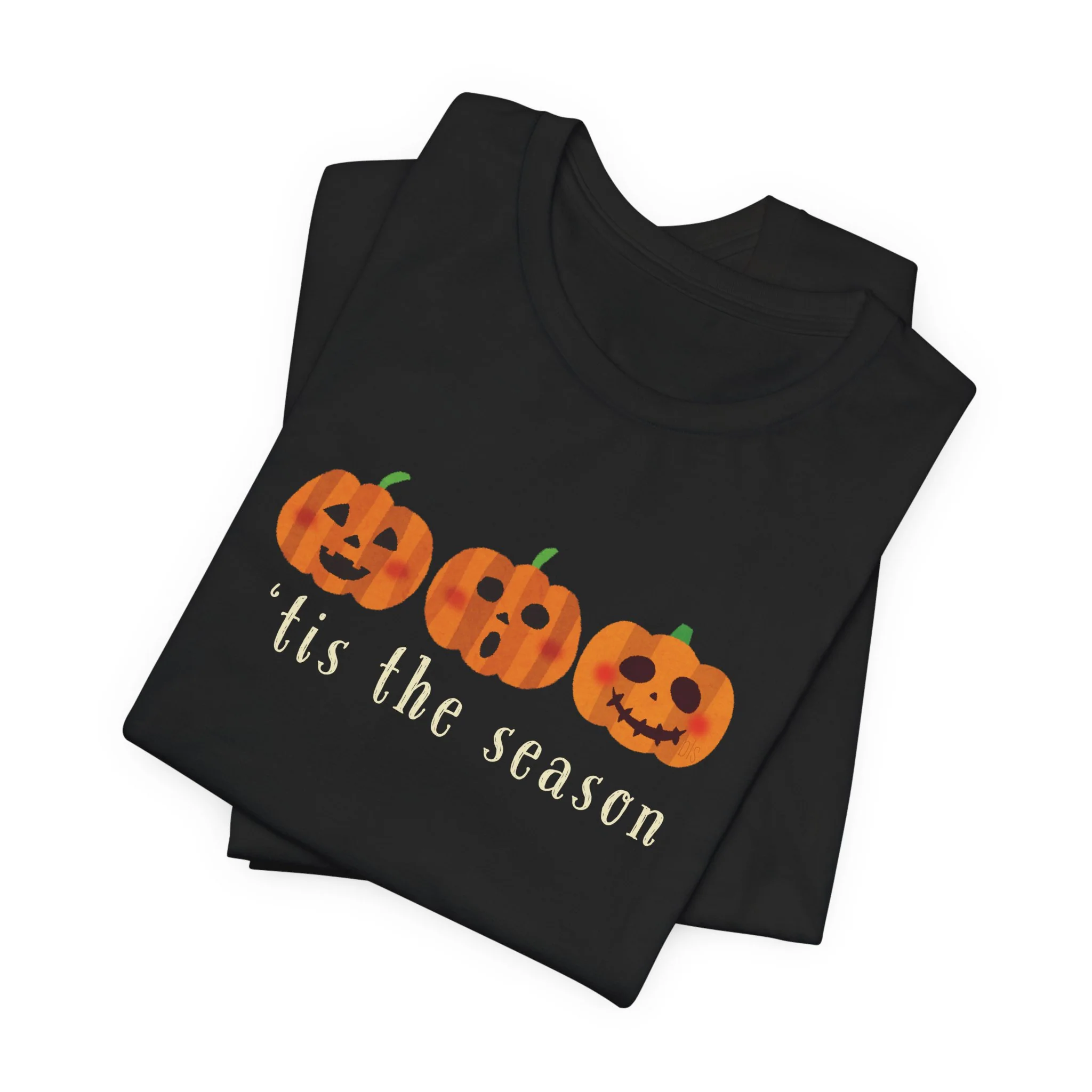 Tis the Season Row of Pumpkins Halloween Cozy T-Shirt - Image 3