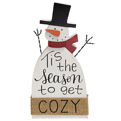 ๐ Tis the Season to Get Cozy Wooden Snowman Sitter