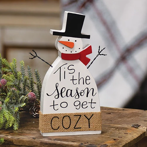 ๐ Tis the Season to Get Cozy Wooden Snowman Sitter - Image 2