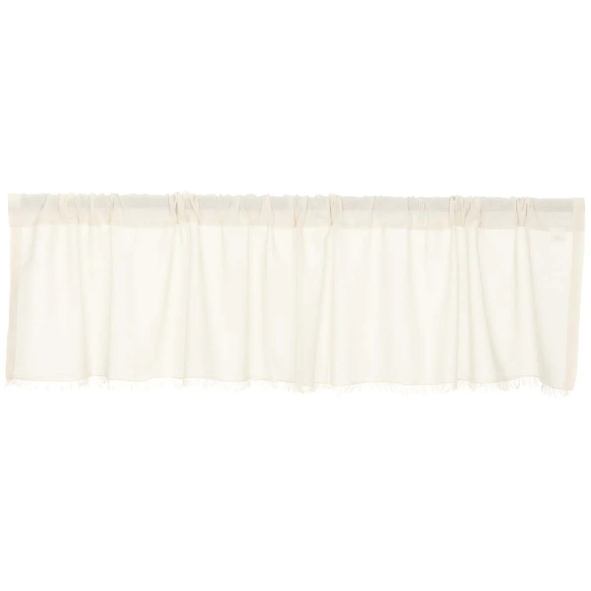 Tobacco Cloth Antique White Valance Fringed 16'' x 72'' - Image 2
