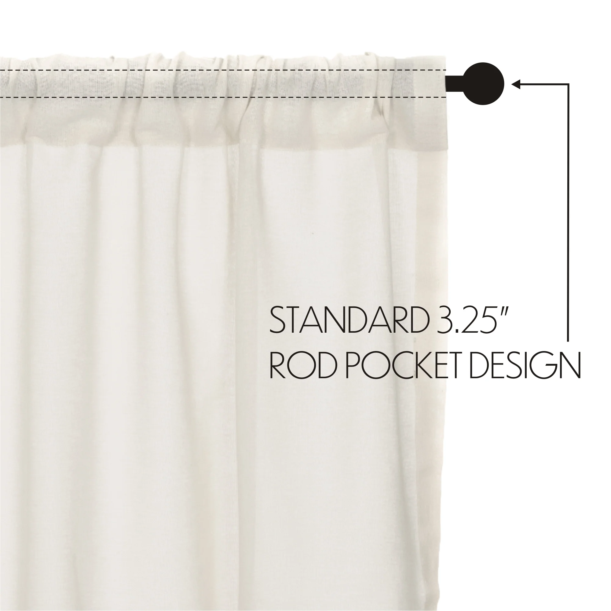 Tobacco Cloth Antique White Valance Fringed 16'' x 72'' - Image 6
