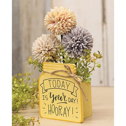 Today Is Your Day Wooden Mason Jar Vase - Image 2