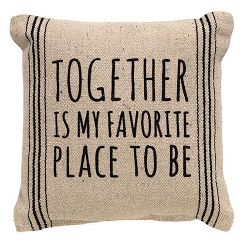 Together Is My Favorite Striped Natural 10" Pillow